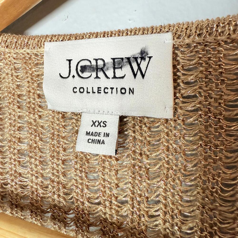 J.Crew Collection metallic open-weave sweater‎ XXS - Picture 4 of 5